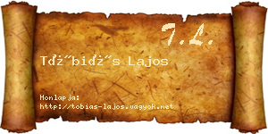 Tóbiás Lajos névjegykártya